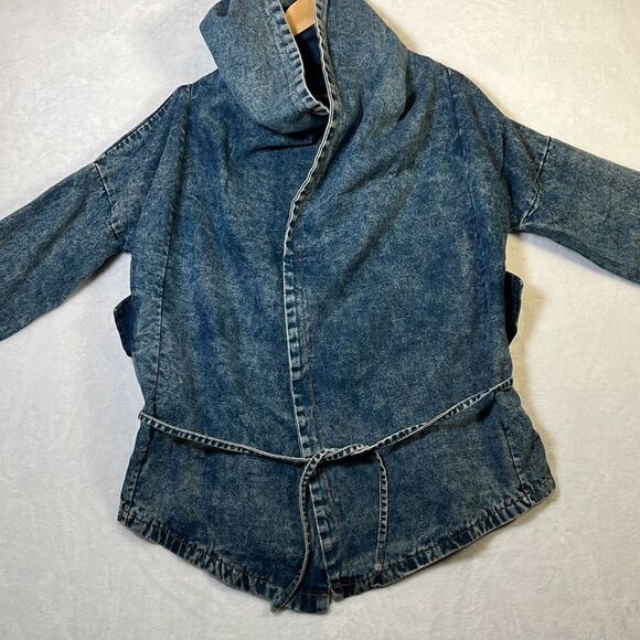 Madein Denim kimono vintage‎ retro style jacket w/ hood - Women Large - Picture 1 of 7